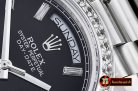 Rolex DayDate 228206 SS/SS Black Diam BP Swiss 2836
