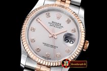 Rolex Datejust DJ 36mm Jub Flt RG/SS Light Grey Diam BP A3135 Mo