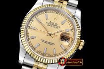 Rolex Datejust DJ 36mm Jub Flt YG/SS Gold Stk BP A3135 Mod