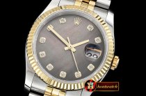 Rolex Datejust Man DJ 36mm Jub Flt YG/SS Black MOP Diams BP A313