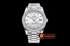 Rolex DayDate 228206 SS/SS Silv Wht Diam BP Swiss 2836