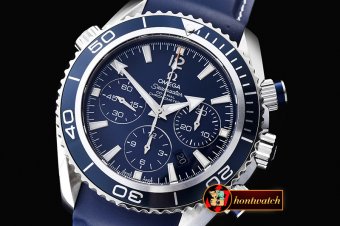 OMG0457H - Planet Ocean Chrono SS/RU Blue JHF A-7750