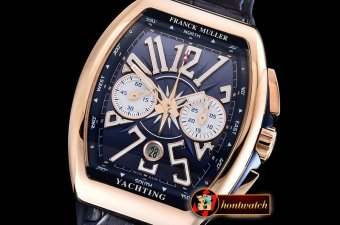 Franck Muller Vanguard Chronograph 44mm RG/LE/RU Blue Asia 7750