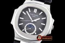 Replica Patek Philippe Nautilus MoonPhase SS/LE Black MY9015