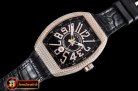 Franck Muller Vanguard Mens V45 Diams RG/LE/RU Black Diam ABF A2824
