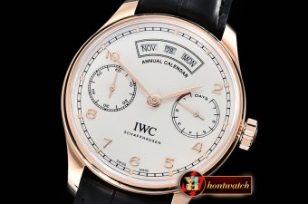 IWC Portugieser Annual Cal IW503502 RG/LE Wht ZF A52850