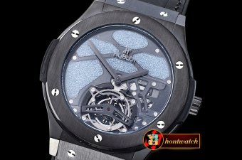 Fake Hublot Classic Fusion 45mm Tourbillon CER/LE Blue Asian 21J