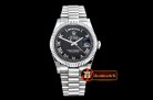Rolex Daydate 36mm Flt SS/SS Black Roman Num BP Swiss 2836