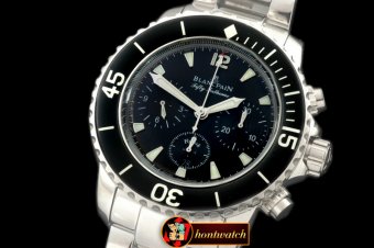 Replica Blancpain 50 Fathoms Chronograph SS/SS Black Asia 7750