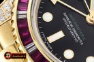 Rolex GMT II Red/Blue Rubies YG/YG Blk BP A3186 Mod