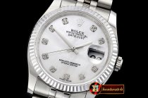 Rolex Datejust Man DJ 36mm Jub Flt SS/SS White MOP Diams BP A313