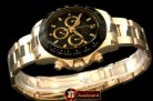 Replica Rolex Daytona 116528 YG/YG Black Stk A-7750 Sec@6