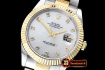 Rolex Datejust II DJ2 41mm Oyt Flt YG/SS Wht MOP Diams BP Asia 2813