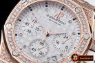 AP0369D - Royal Oak Ladies Chrono RG/RU Wht Diam Diam Bez VK64