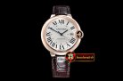 Cartier Balon Bleu Mens 42mm Wrapped RG/LE White BP Swiss 2824