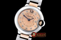 Replica Cartier Balon De Cartier Ladies RG/SS Salmon Diams V6F S