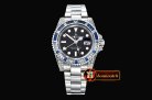 Rolex GMT II Blue/Wht Rubies SS/SS Blk BP A3186 Mod