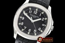 Patek Philippe Aquanaut Ref.5167 SS/RU Black/Num PF Asia 2824 Mod