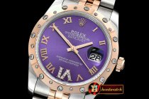 Rolex Datejust Midsize 31mm Diam Bez RG/SS Purple Diam BP A2836