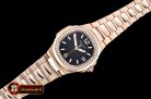 Patek Philippe Nautilus 7010 Ladies RG/RG Diams Black - Swiss Qt