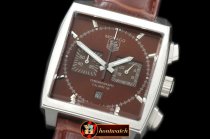 TAG0279A - Monaco Classic SS/LE Brown Jap OS20 Quartz Chrono