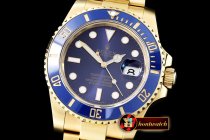 Rolex Submariner 116618 YG/YG Blue BP V2 SP Asia 3135