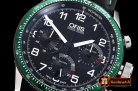 Oris Calobra Chronograph Ltd Ed Green SS/LE Blk Jap Qtz