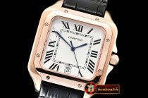 Cartier Santos De Cartier 2018 Mens RG/LE Wht Swiss Qtz