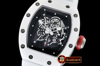 Richard Mille RM055 Bubba Watson CER/RU Skeleton Wht/Red MY8215 Mod