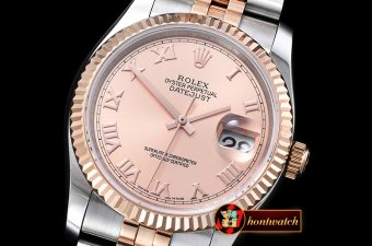 Rolex Datejust Man DJ 36mm Jub Flt RG/SS Rose Roman BP A3135 Mod