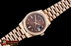 Rolex Daydate 36mm Flt RG/RG Brown Diam BP Swiss 2836