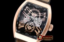 Franck Muller Vanguard Tourbillon Skeleton RG/LE/RU Bwn Asia 23J