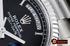 Rolex Daydate 36mm Flt SS/SS Black Roman Num BP Swiss 2836