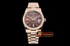 Rolex Daydate 36mm Flt RG/RG Brown Diam BP Swiss 2836