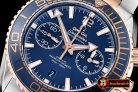 Replica Omega Planet Ocean Chrono RG/SS Blue Asia7750 Mod 9301