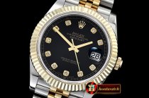 Rolex Datejust II DJ2 41mm Jub Flt Wrap 904L YG/SS Blk Diam GMF A2836