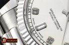 Rolex Daydate 36mm Flt SS/SS Silver Wht Diam BP Swiss 2836