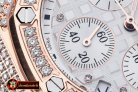 AP0369D - Royal Oak Ladies Chrono RG/RU Wht Diam Diam Bez VK64