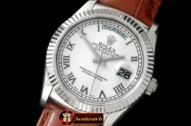 Replica Rolex DayDate Fluted White Roman SS/LE Asian 2813