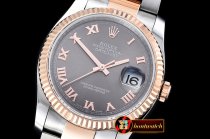 Rolex Datejust DJ 36mm Oyst Flt RG/SS Dark Grey Rmn BP A3135 Mod