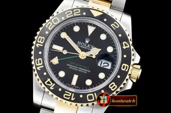 Rolex GMT II Ref.116713 YG/SS Black BP A3186 Mod