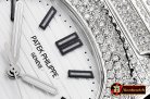 Patek Philippe Nautilus Mens 40mm Diams SS/SS White Sticks MY9015 Mod