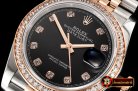 Rolex DateJust 36mm Jub Diam RG/SS Black/Dm BP A2813