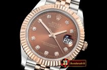 Rolex Datejust II 41mm Jub Flt RG/SS Brown Diams BP Swiss 2836
