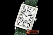 Franck Muller Long Island Ladies 952QZ SS/LE (Grn) Wht GF Swiss Qtz