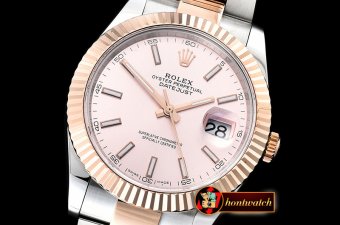 Rolex Datejust DJ2 41mm Oyt Flt RG/SS Rose Gold/Stk BP Asia 2813