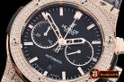 Hublot Fusion Bang 45mm Chrono Diams RG/RU Blk A7750 Secs @3
