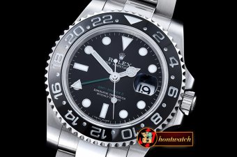 Rolex GMT II Ref.116710 Blk/Blk SS/SS BP A3186 Mod