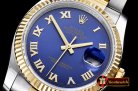 Rolex Datejust DJ 36mm Oyst Flt YG/SS Blue Roman BP A3135 Mod