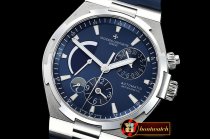 Vach. Constantine Overseas Dual Time Power Reserve SS/RU Blue TWA A1222